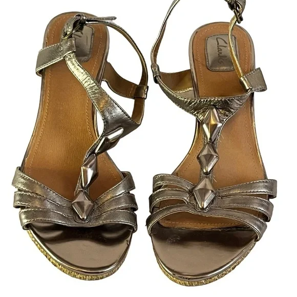 Clarks Wedge Sandals - Picture 2 of 8